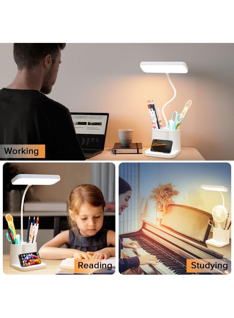 This multi-functional LED desk lamp is designed to be a practical and organized tool for studying or working. It features a modern and stylish design. - Image 5